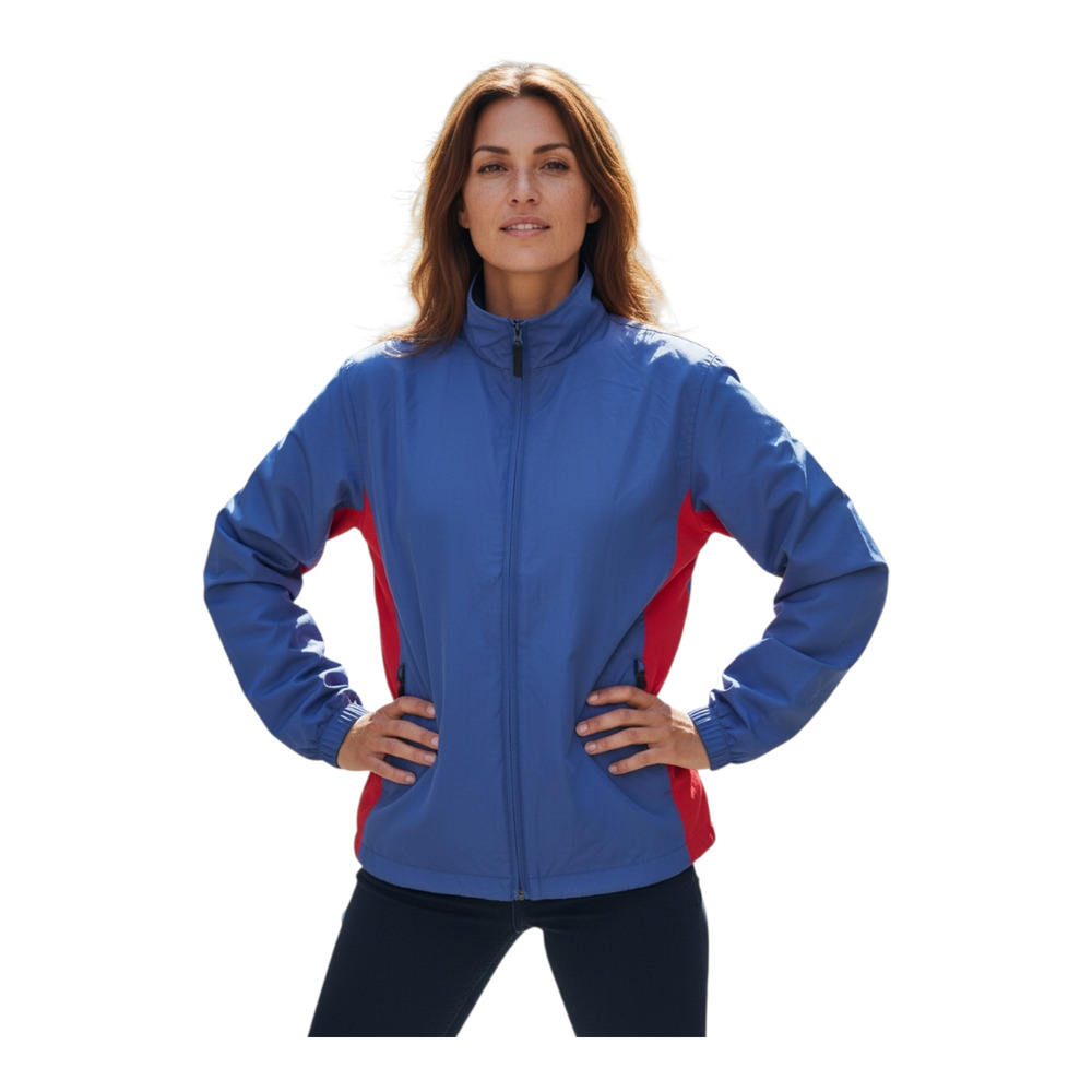 REI Women's XL Jacket Full Zip 2 Zippered Pockets Blue Lightweight Red Bust 42"